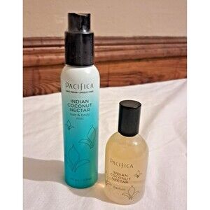 2 Pack Pacifica Indian Coconut Nectar Hair & Body Mist and Parfum 5 oz and 2 oz